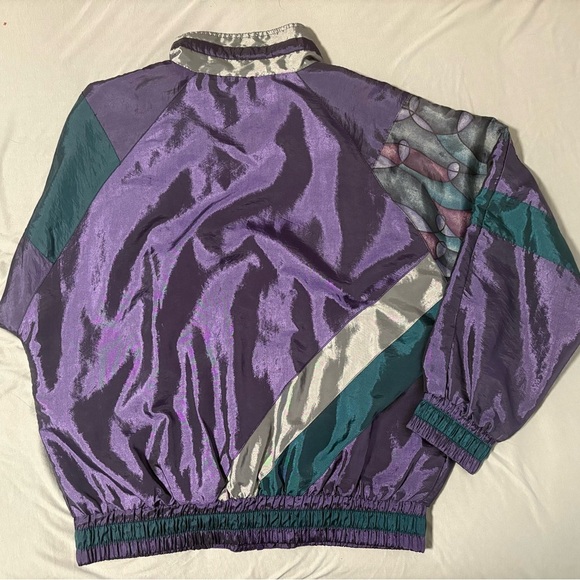 Vintage Purple and Teal Women's Jacket - Picture 6 of 6